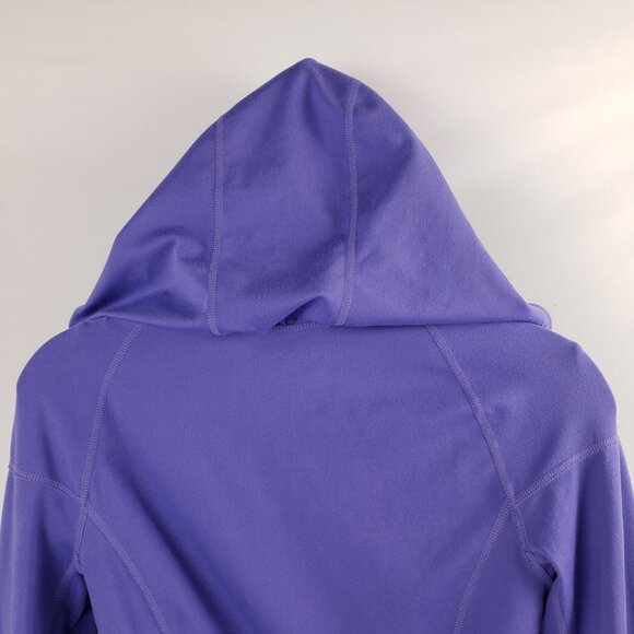 Zella XS Purple Hooded Jacket Womens Thumb Slits Device Cord Venting Fall Coat - Picture 7 of 16